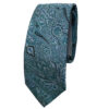 Cravate pour homme - Style élégant Paisley en bleu en soie