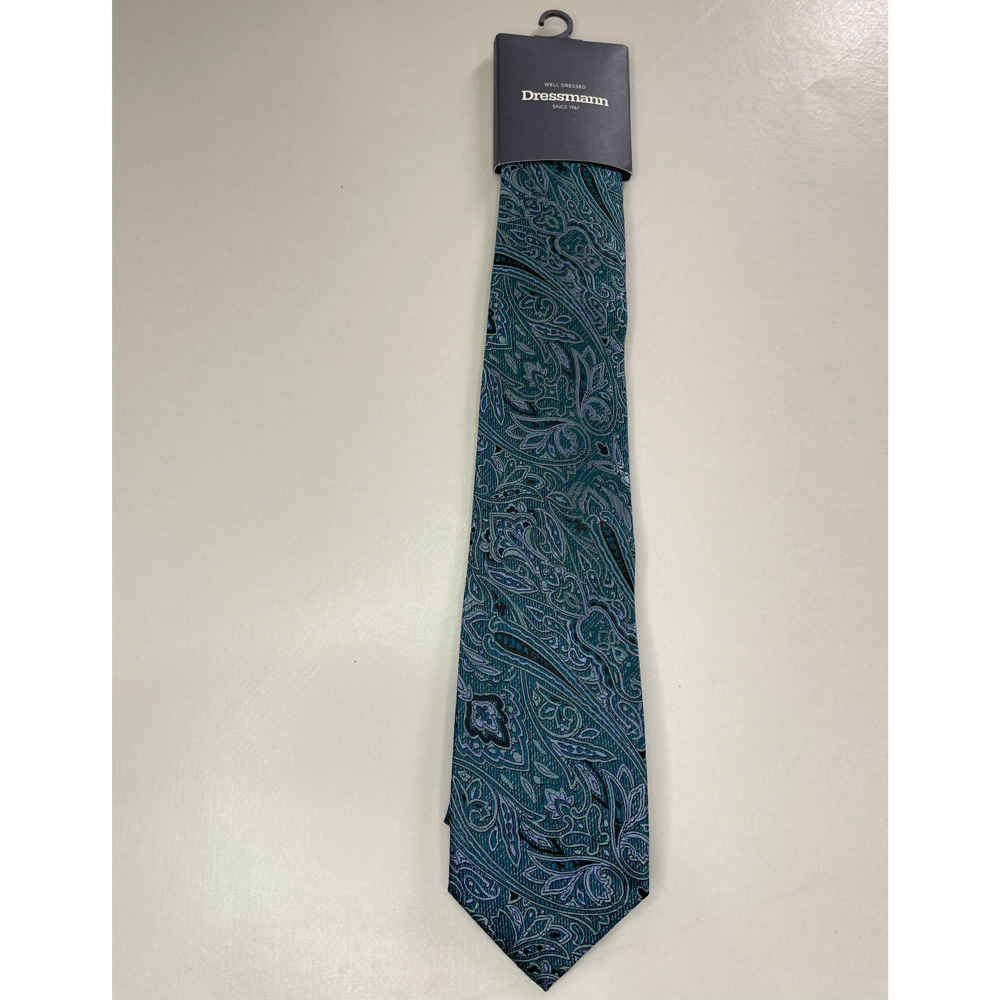 Cravate pour homme – Style élégant Paisley en bleu en soie