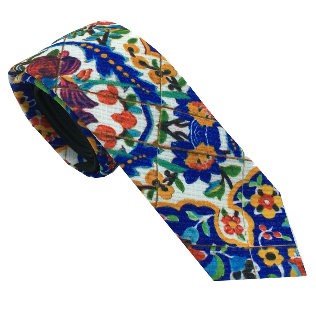 Cravate pour homme - Motif floral inspiré de la Perse