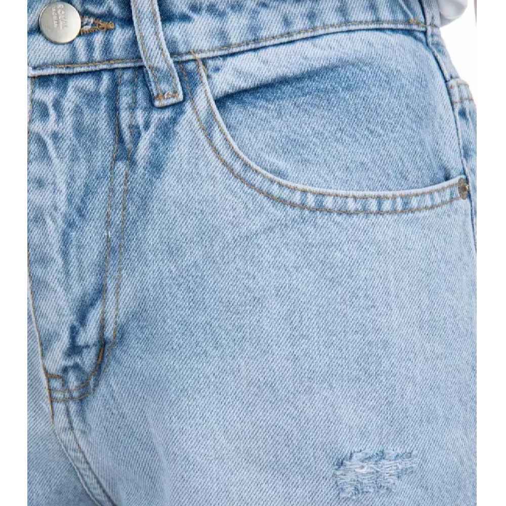 Jeans Mom Taille Élastique avec Design Déchiré – Style Mode