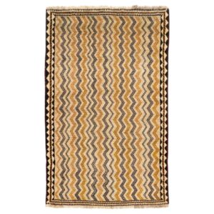Tapis Gabbeh en laine persane authentique tissé à la main en Fars Crème