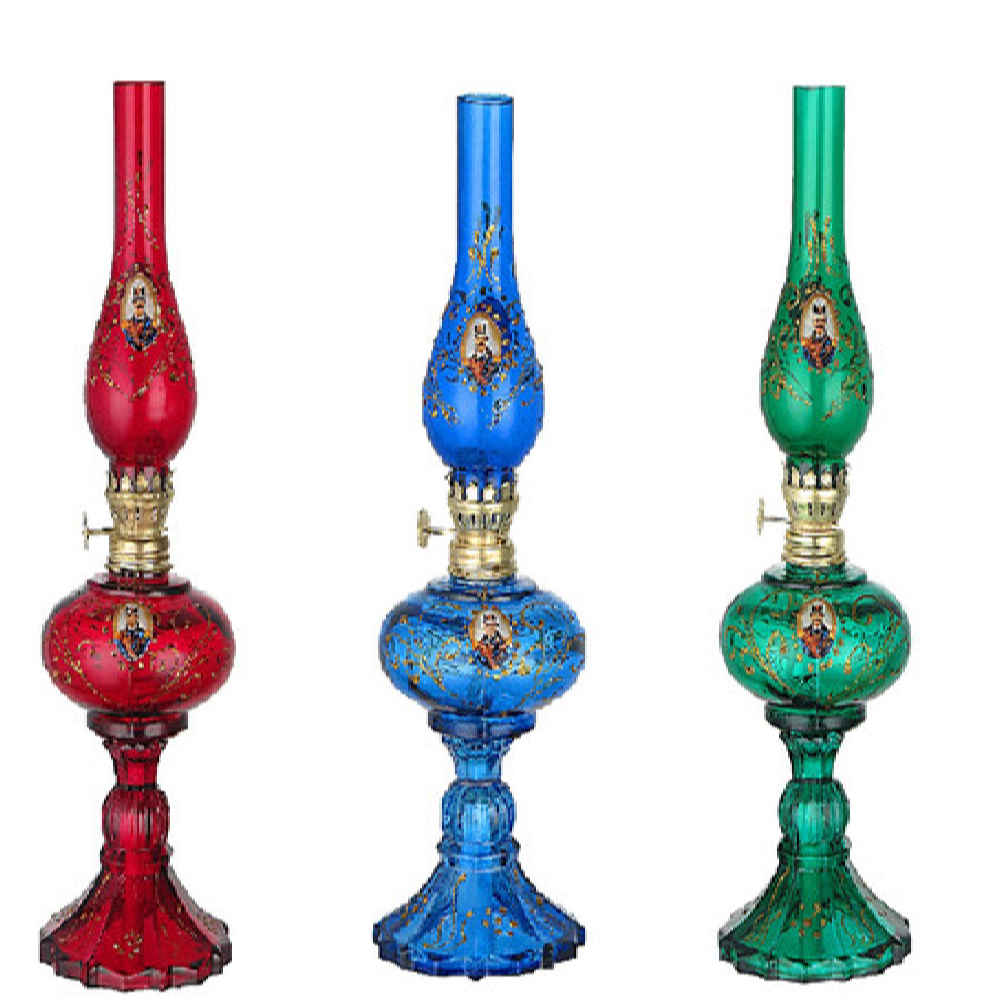 Lampe à huile en verre – design persan Shah Abbasi