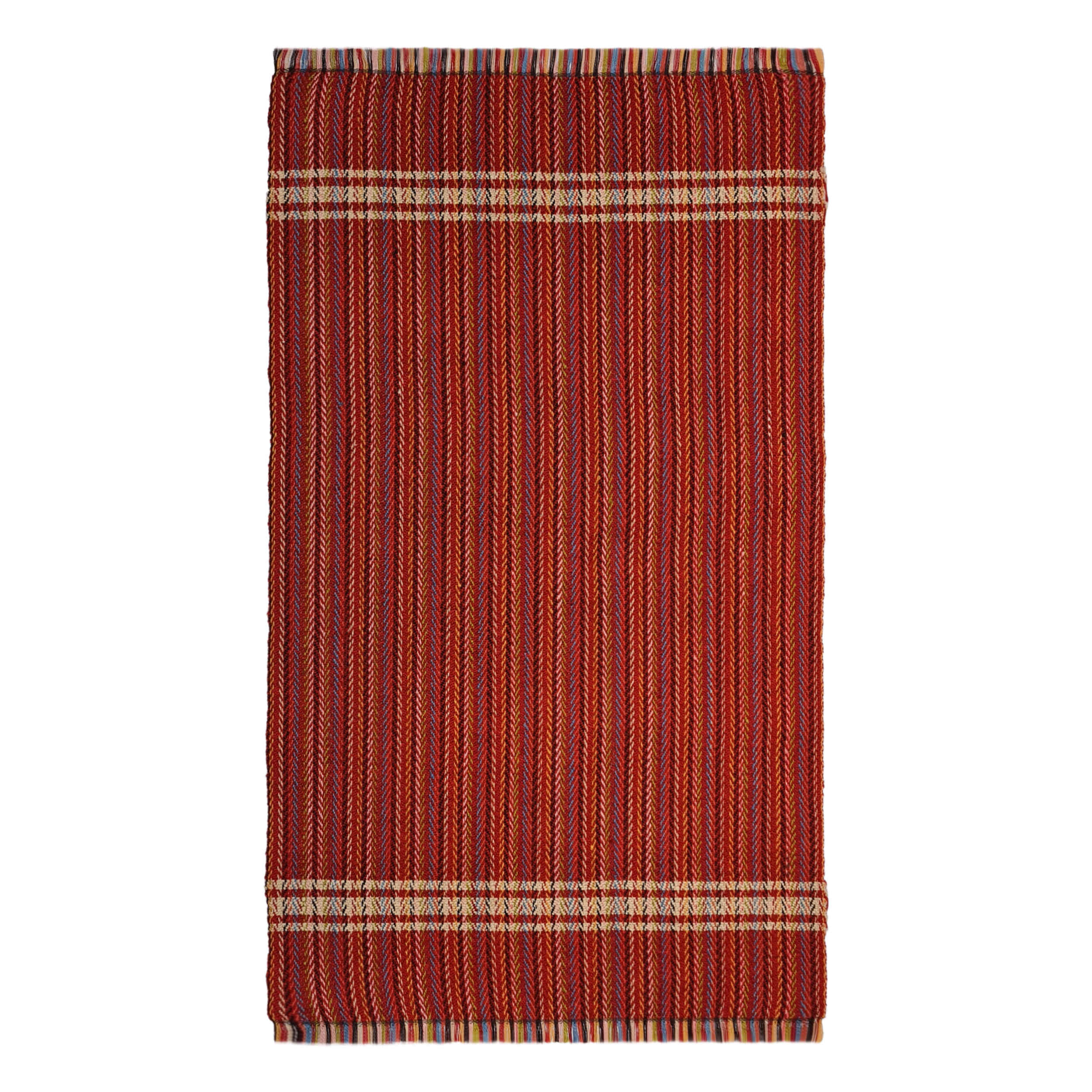 Tapis Jajim persan tissé à plat à Lorestan Rouge