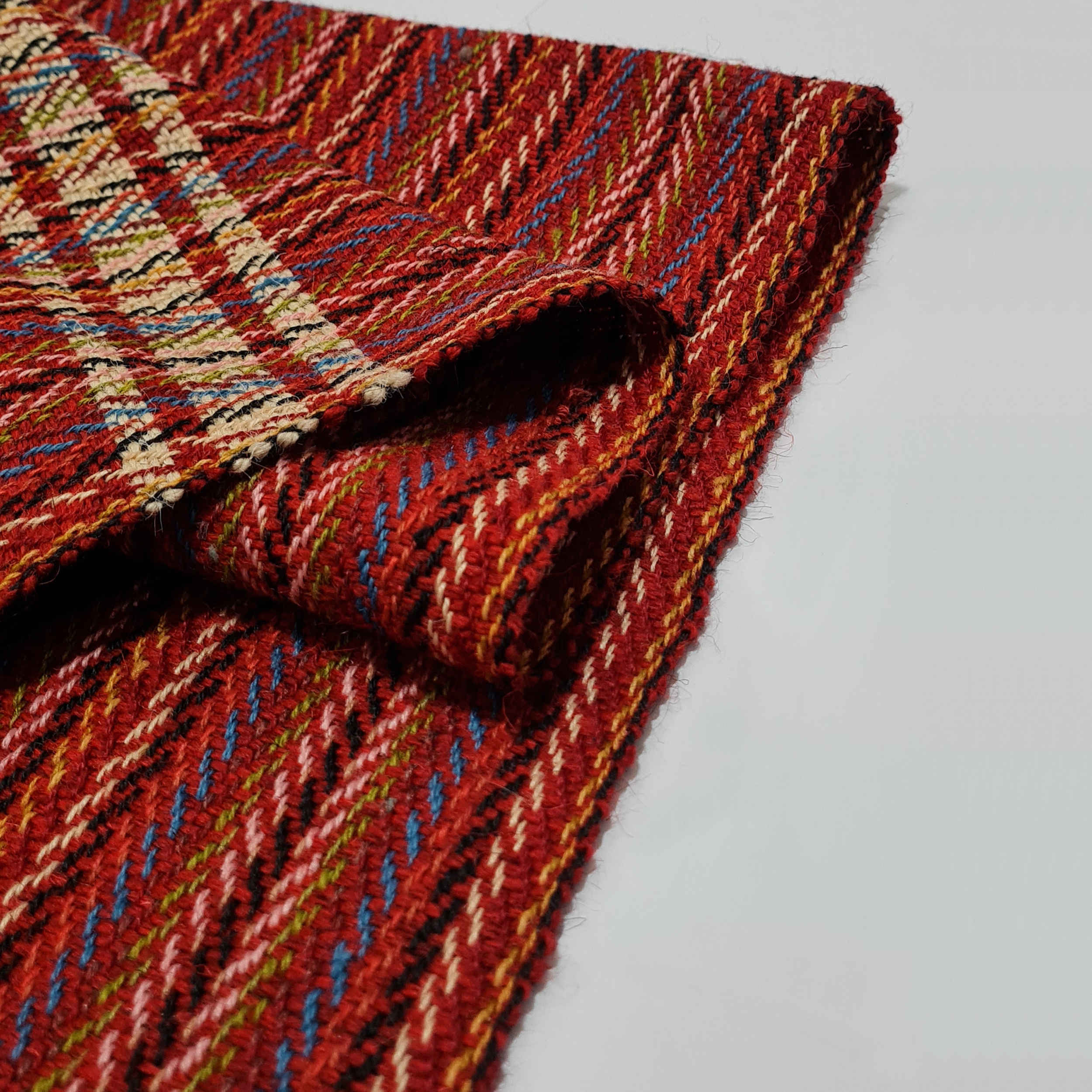 Tapis Jajim persan tissé à plat à Lorestan Rouge