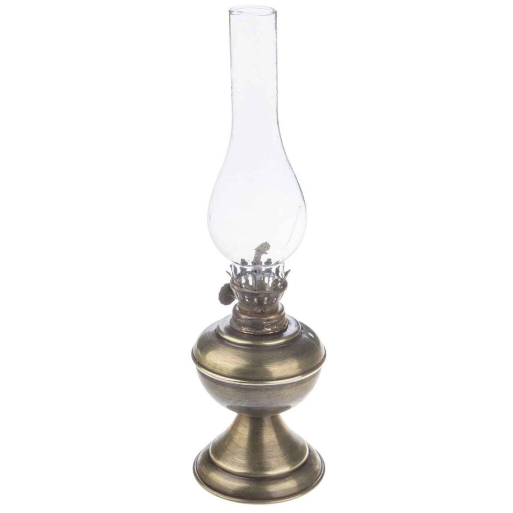 Lampe à huile persane vintage au kérosène avec base en métal