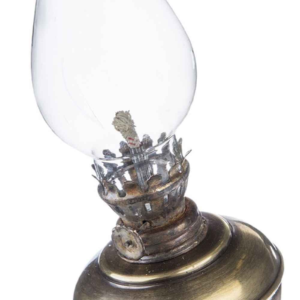 Lampe à huile persane vintage au kérosène avec base en métal