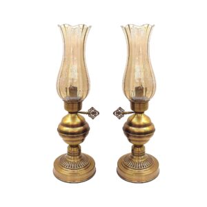 Lampe à huile persane au kérosène avec base en métal (x2)