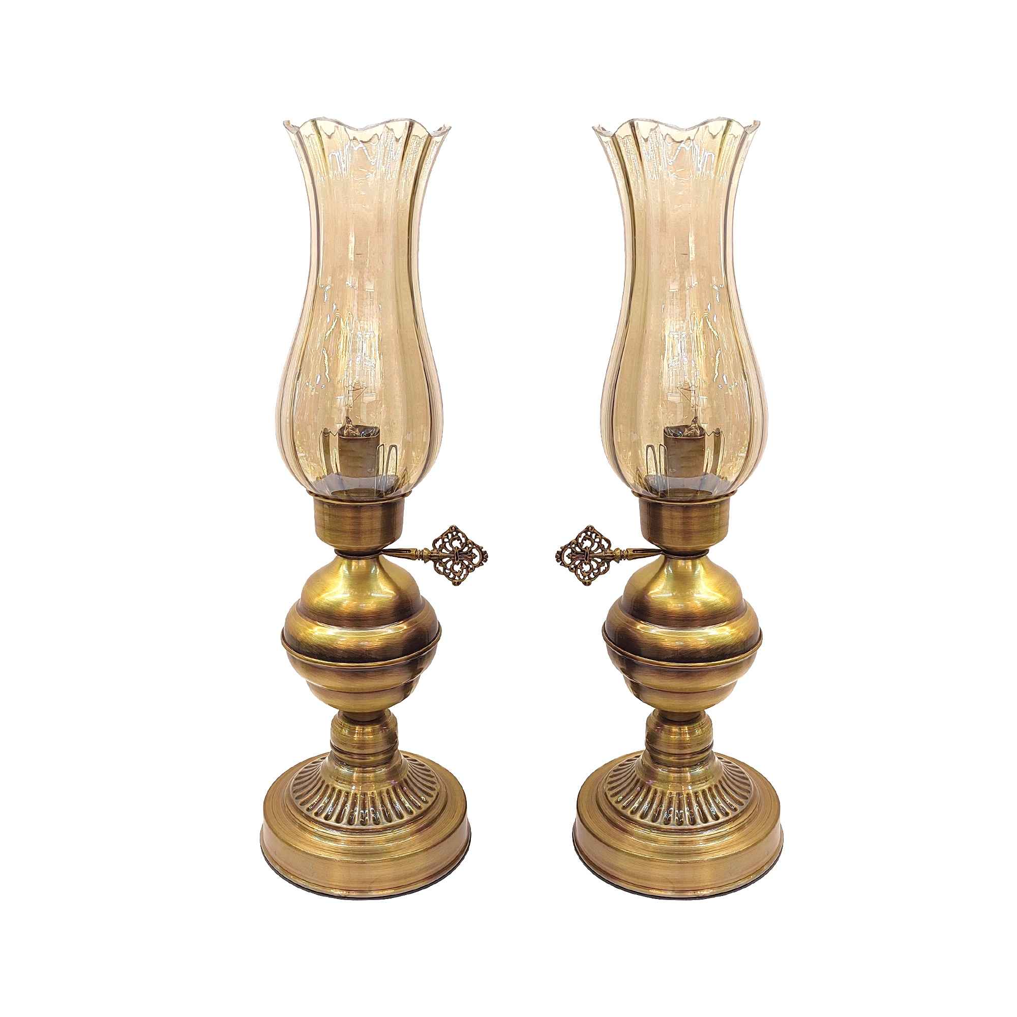 Lampe à huile persane au kérosène avec base en métal (x2)