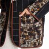 Persian Manto Black & Brown with Front Pockets for Women