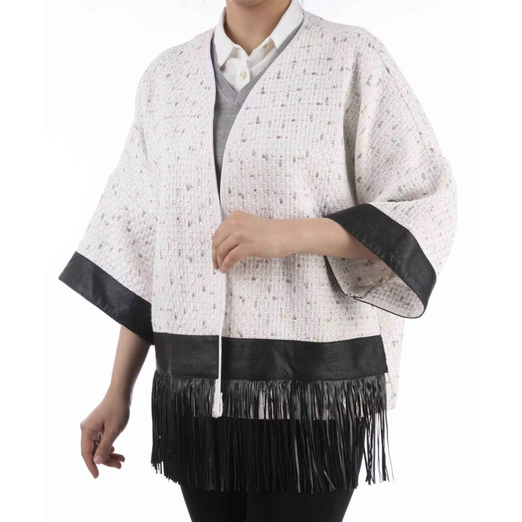 Manteau persan coupe ample en tissu chenille pour femme