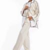 Manteau persan coupe ample en lin pour femme
