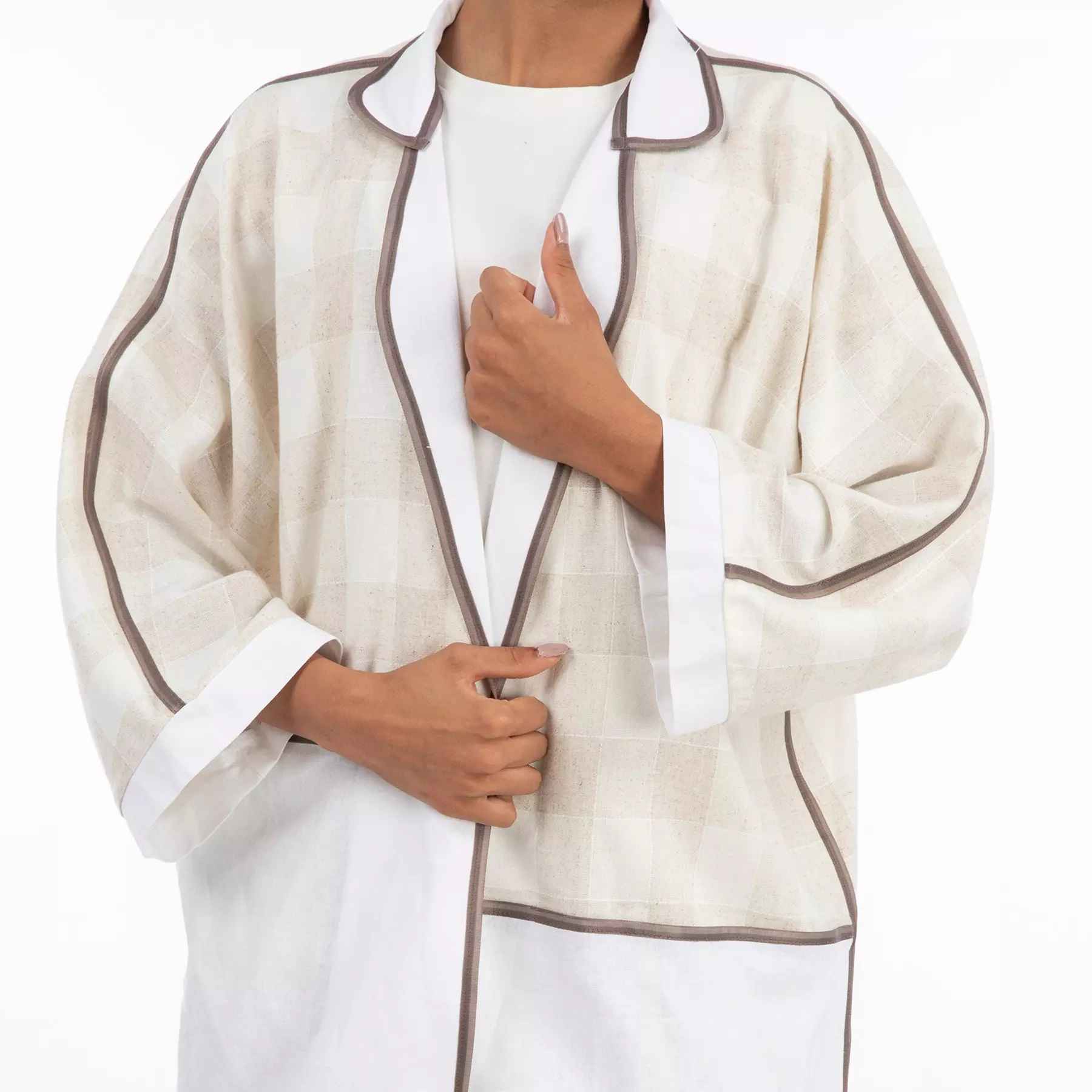 Manteau persan coupe ample en lin pour femme