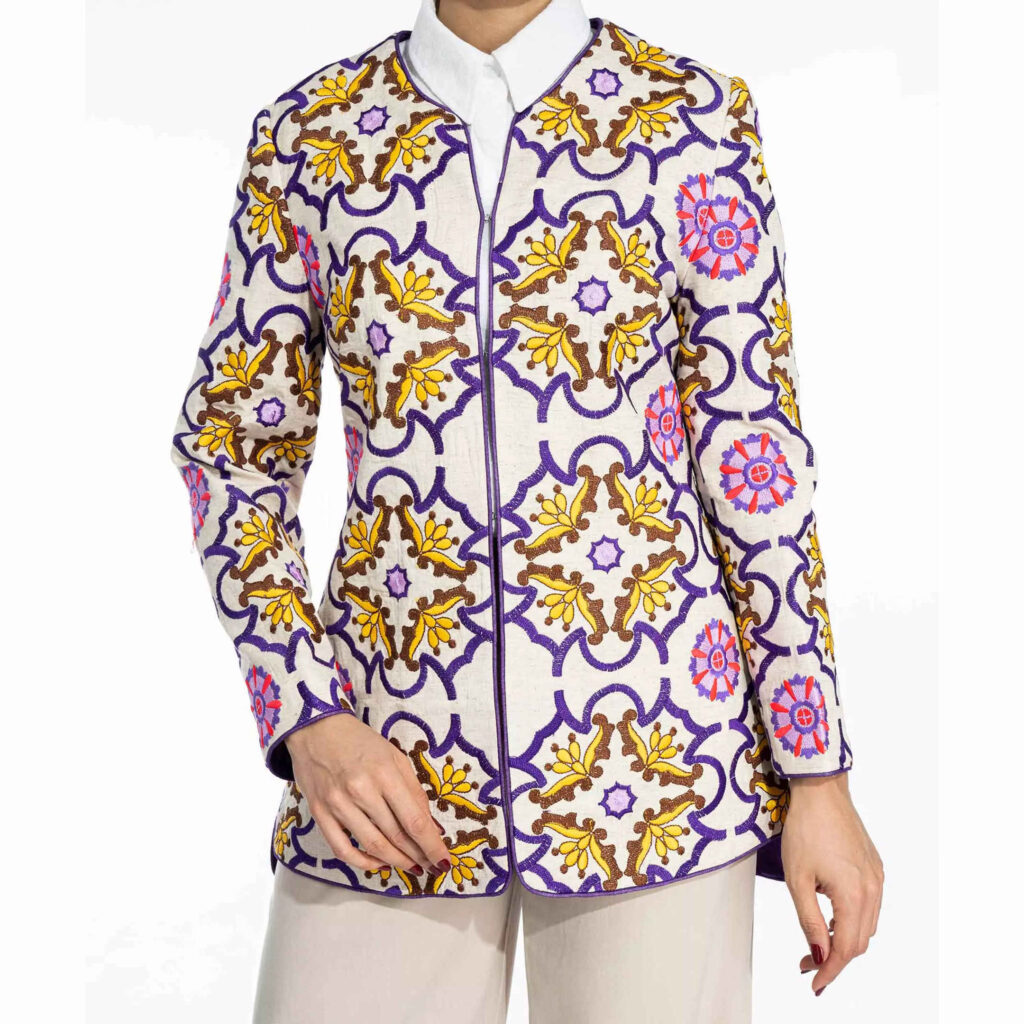 Manteau persan style traditionnel en tissu coton pour femme