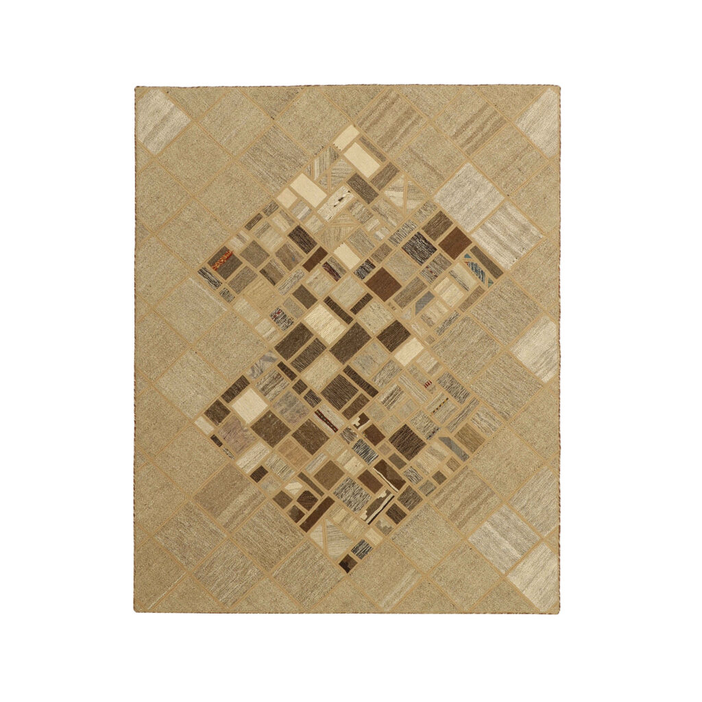 Tapis Kilim Persan Patchwork Tissé à la Main Crème