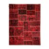 Tapis patchwork noué à la main persan vintage Rouge abstrait