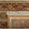 Tapis persan avec soie noué à la main à Ghom Boteh brun clair