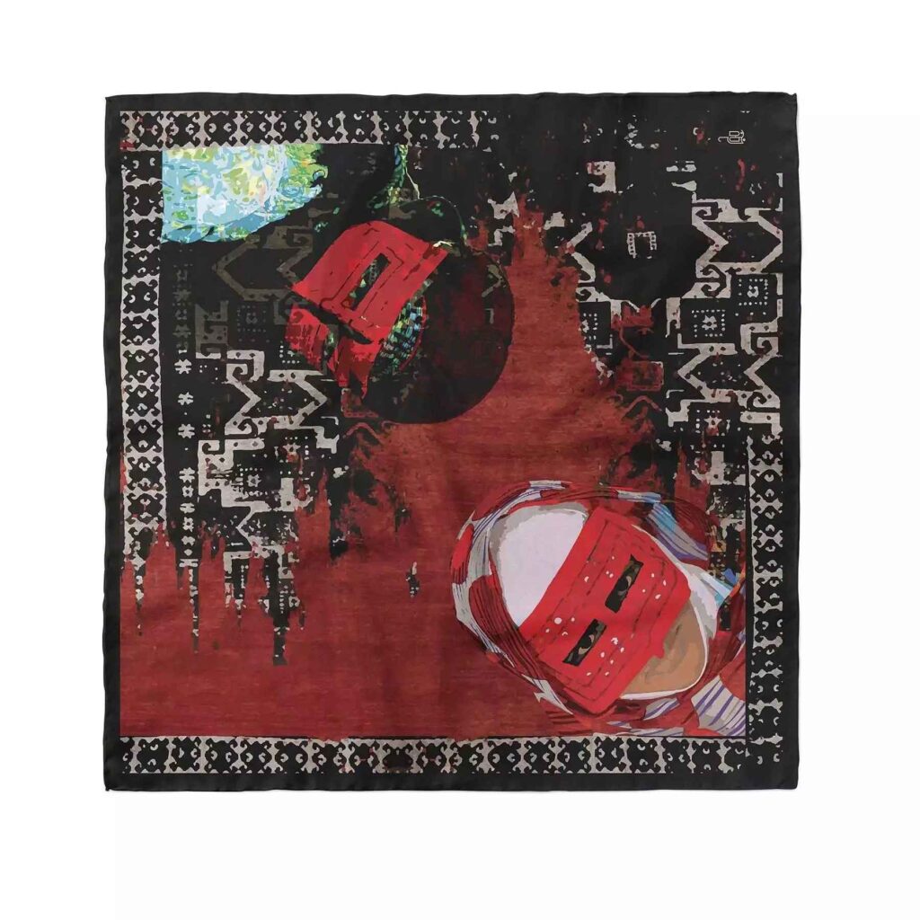 Foulard Miniature pour Femme - Inspiré des Motifs des Femmes du Sud de l'Iran