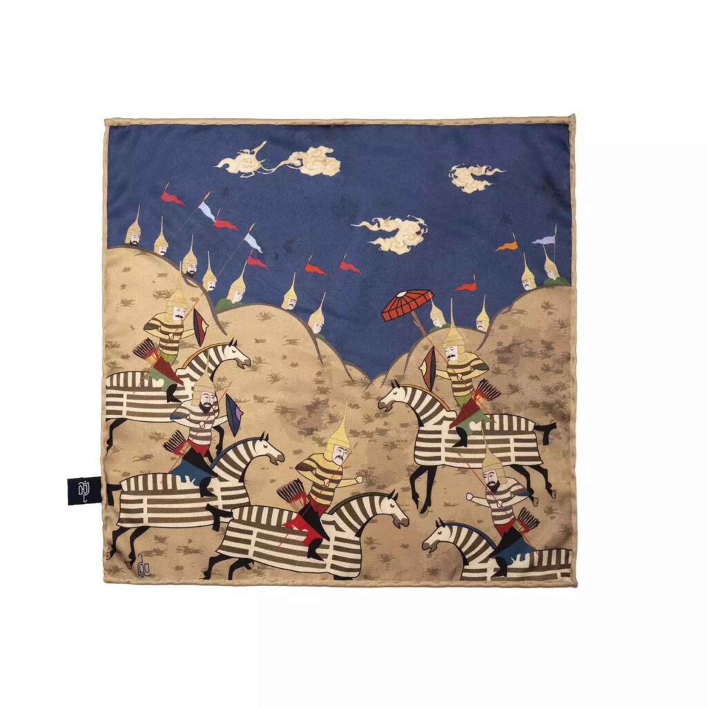 Foulard Miniature en Soie Persane pour Femme - Motif Luxueux et Vibrant Razm