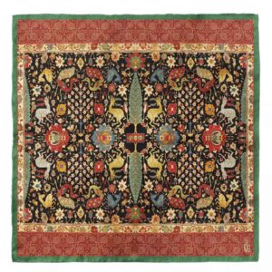 Foulard Miniature Persan pour Femme – Motif Traditionnel Luxueux et Vibrant