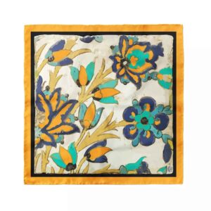 Foulard Miniature en Soie Persane pour Femme – Motif Imprimé Vibrant Golshah