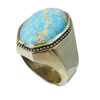 Bague en Argent Persan pour Homme avec Turquoise de Neyshabur