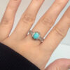 Bague en Argent Persan Faite Main avec Turquoise de Neyshabur
