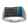 Bague en Argent Persan pour Homme avec Turquoise de Neyshabur