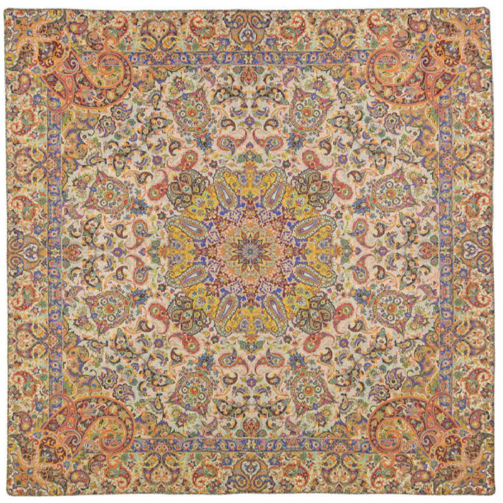 Nappe Persane Termeh Luxueuse avec Motif Floral Arghava
