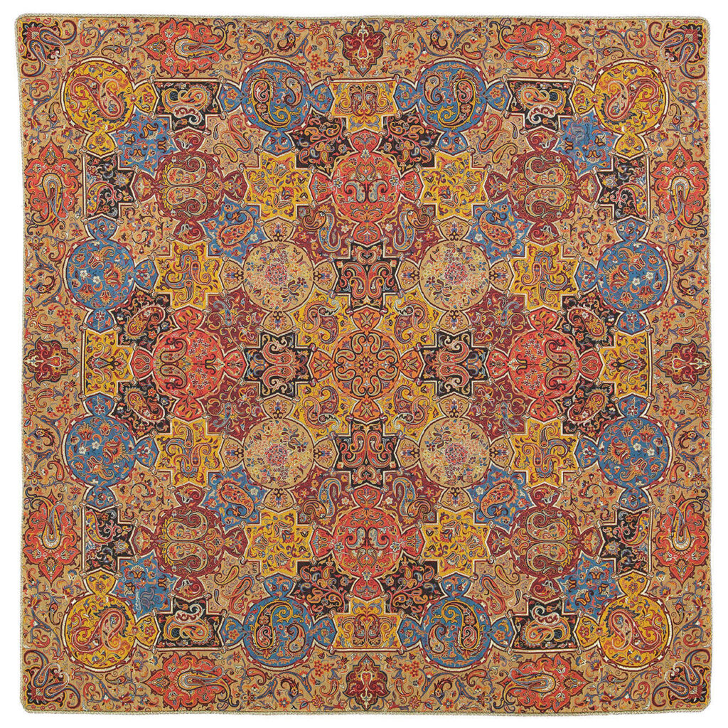 Nappe Termeh Persane Luxueuse avec Motif Floral Crystal