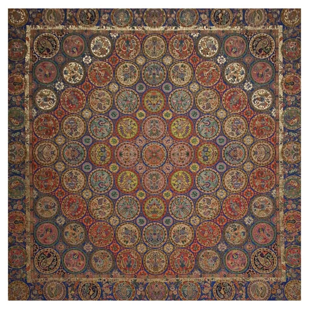Nappe Persane Termeh Luxueuse avec Motif Floral Haft Khaan