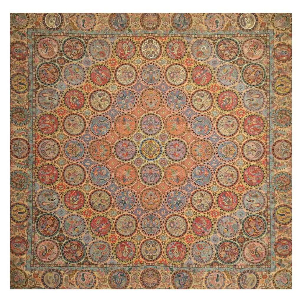 Nappe Persane Termeh Luxueuse avec Motif Floral Khaan III