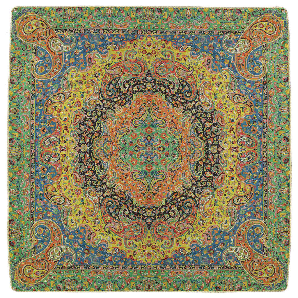 Nappe Persane Termeh Luxueuse avec Motif Floral Simorgh