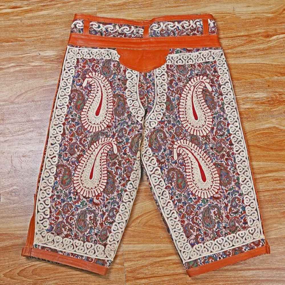 Pantalon Athlétique Zoorkhaneh Persan 3/4 avec Tissu Termeh et Cuir