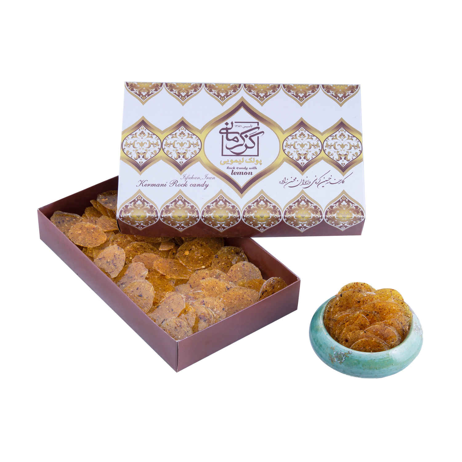 Poolaki persan - Bonbon croquant et dur avec miel et citron, Kermani Gaz (Paquet de 2)