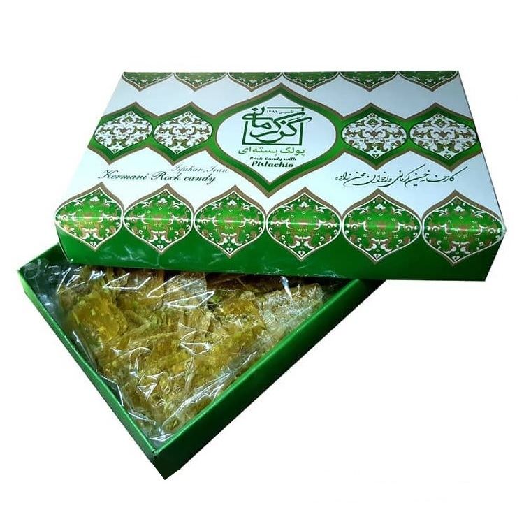 Poolaki persan – Bonbon croquant et dur avec miel et pistache, Kermani Gaz (Paquet de 2)
