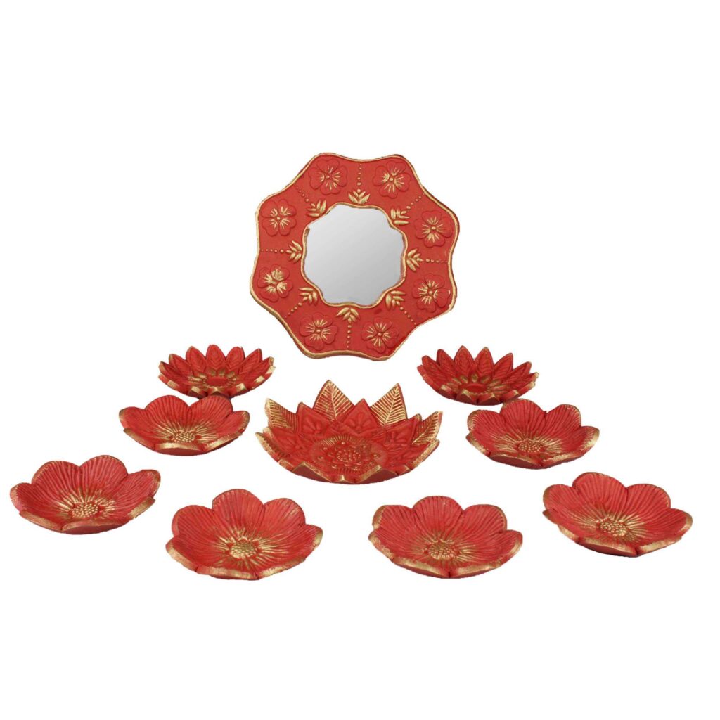 Ensemble Haft-Seen en céramique avec miroir – Idéal pour le Nouvel An persan