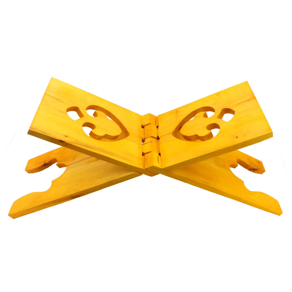 Support Rehal en bois pliable pour le Coran avec design islamique