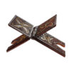 Support Rehal en bois pliable pour le Coran avec cuir de chameau naturel