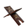 Support Rehal en bois pliable pour le Coran avec cuir de chameau naturel