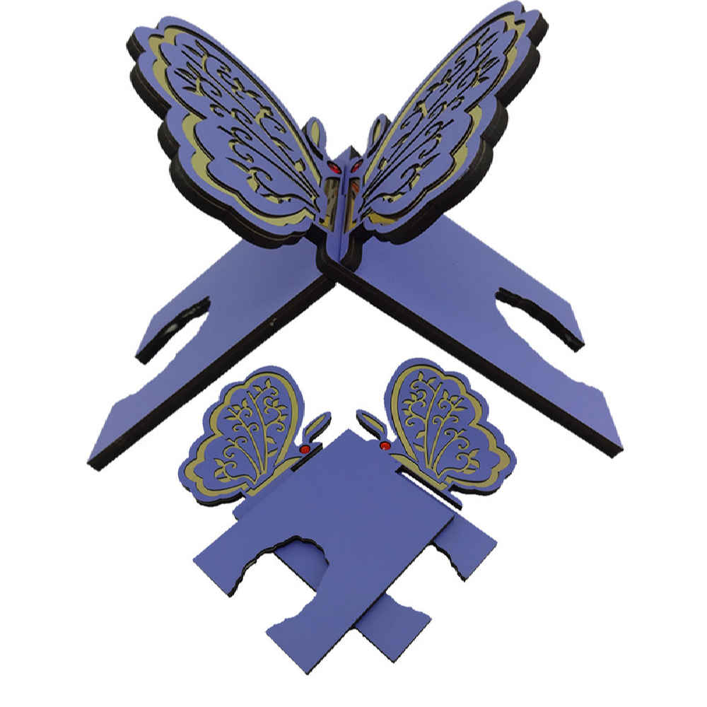 Support Rehal en bois pliable pour le Coran avec design de papillon