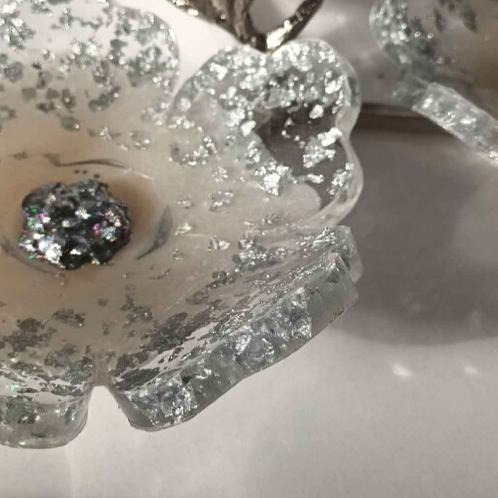 Plat de Service en Résine pour Noix et Douceurs Motif Fleur