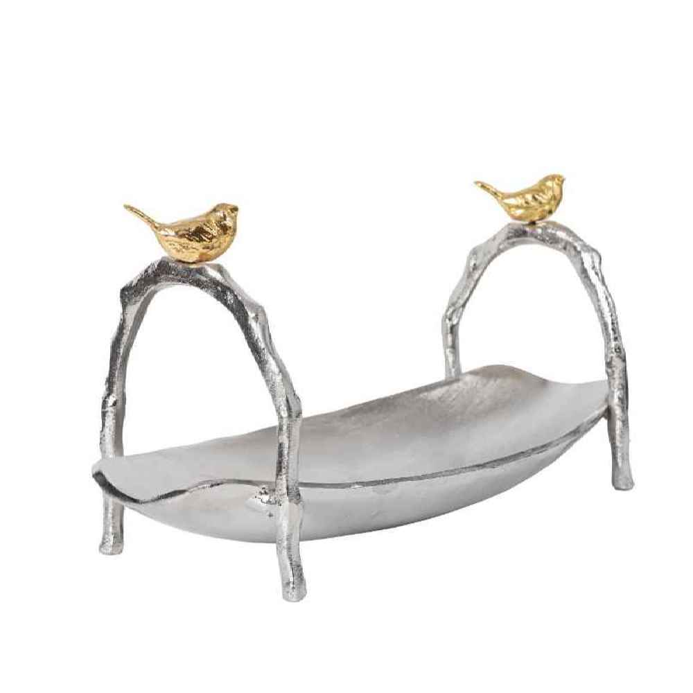 Plat de Service pour Fruits et Noix Motif Oiseau