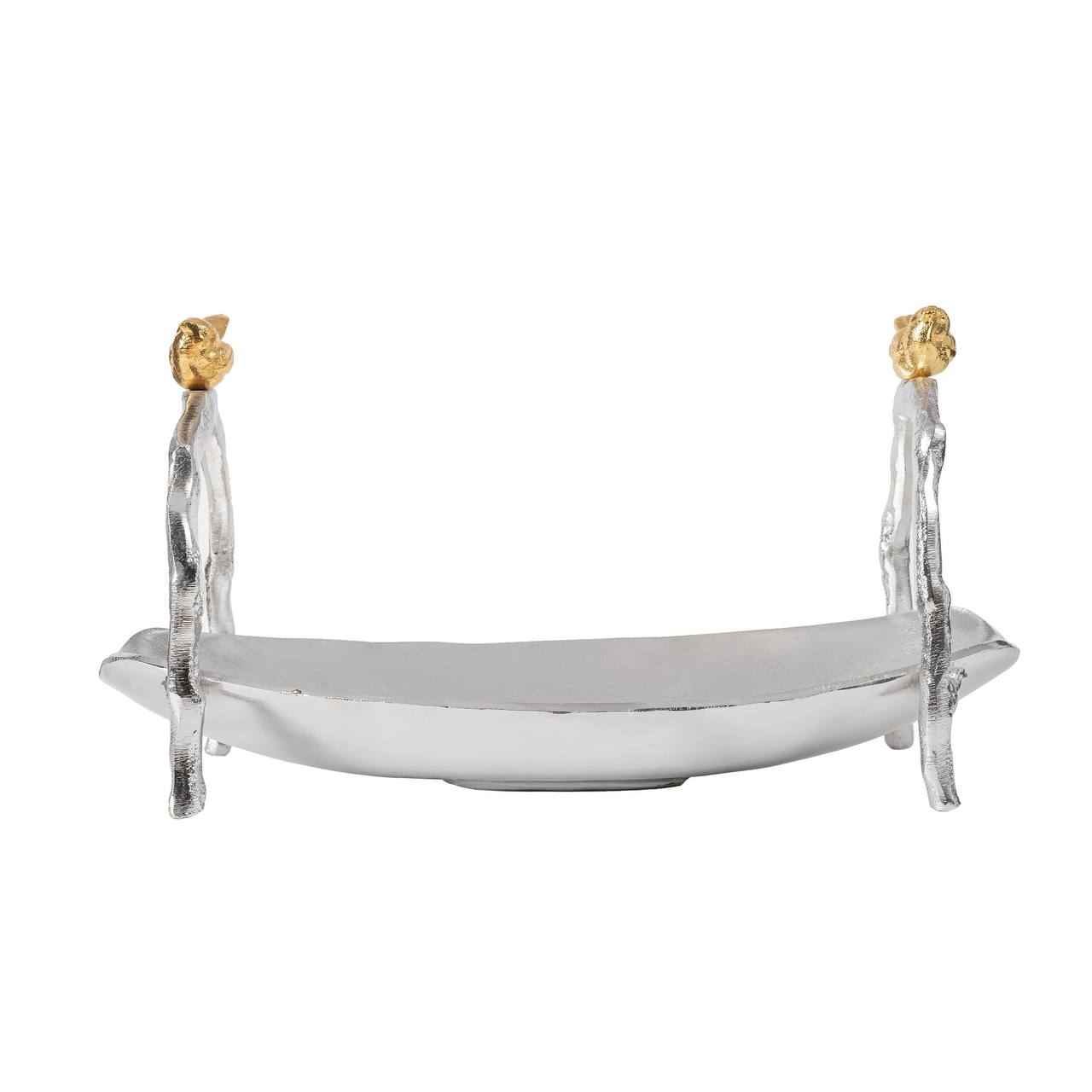 Plat de Service pour Fruits et Noix Motif Oiseau