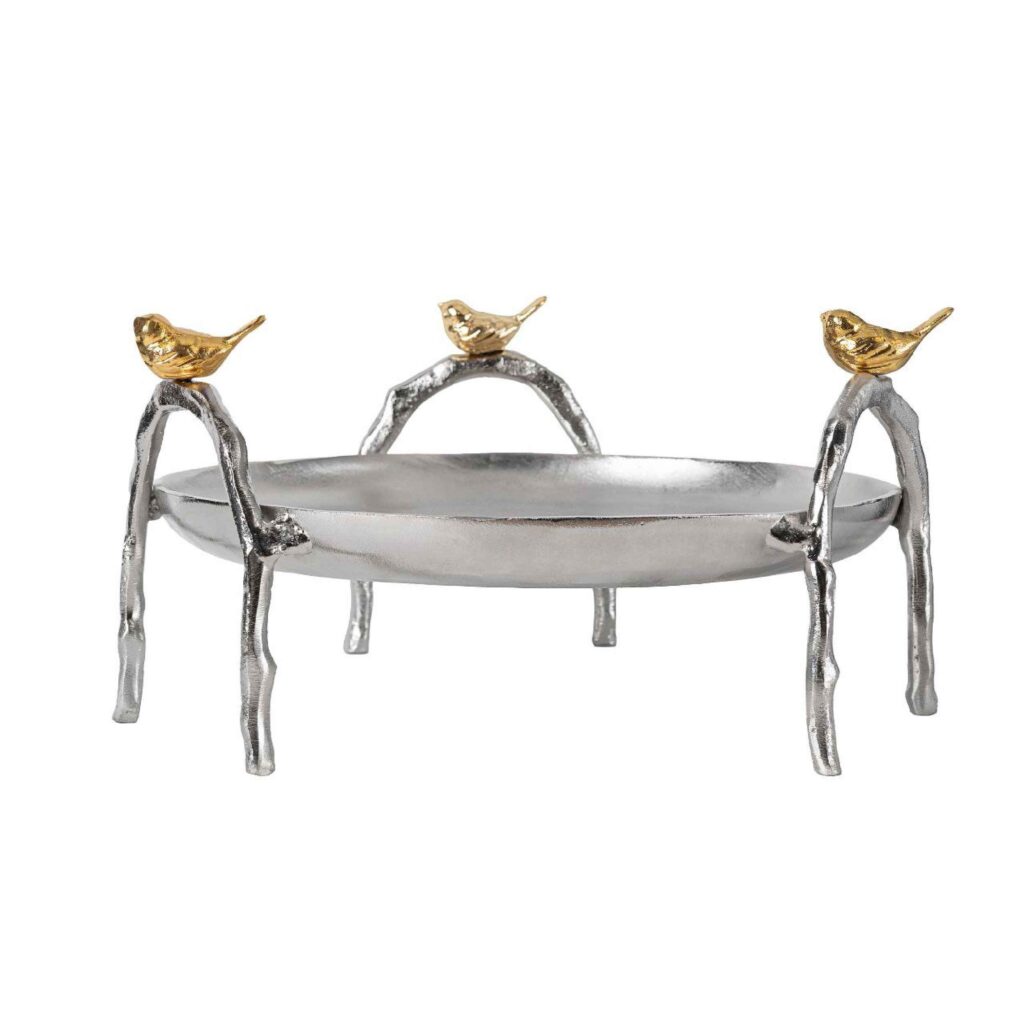 Plat de Service pour Fruits et Douceurs Motif Oiseau