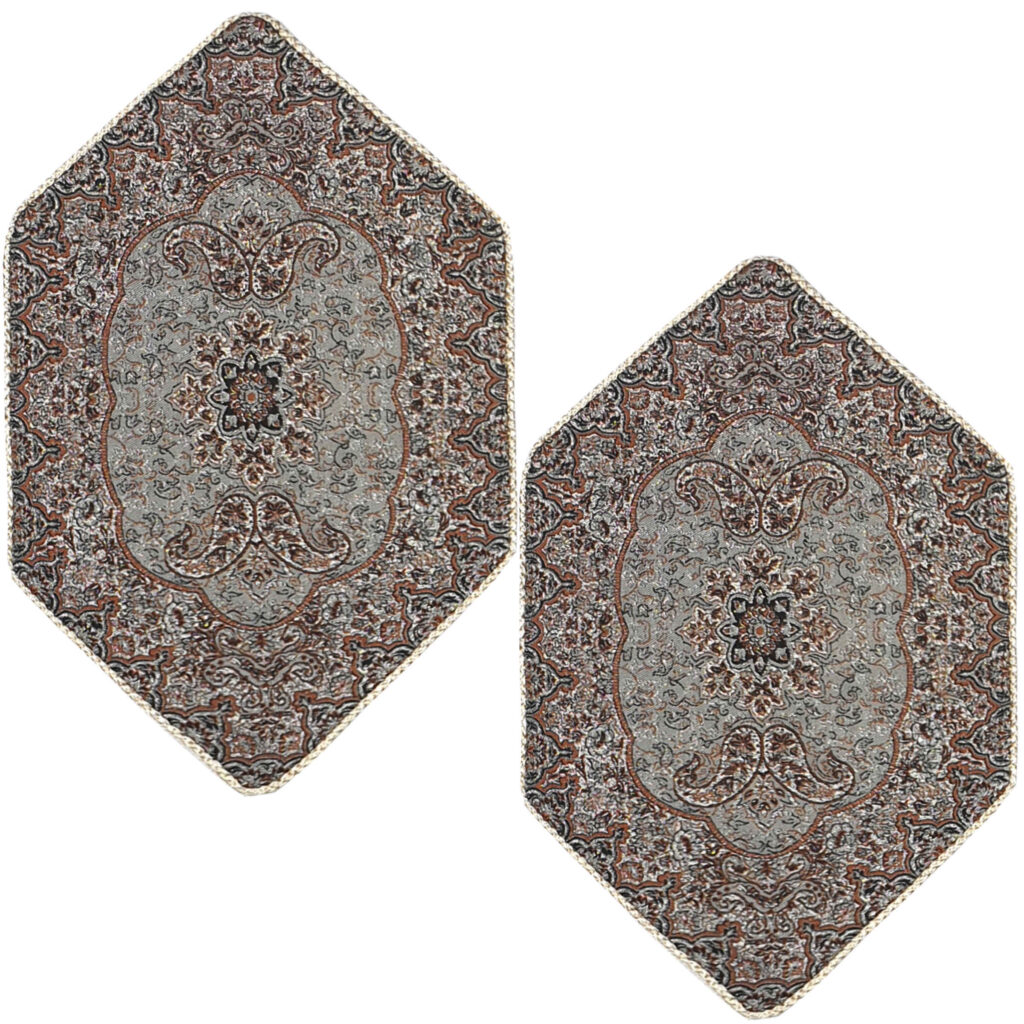 Ensemble de 2 Nappes Termeh de Yazd Luxueuses avec Motif Floral Nastaran
