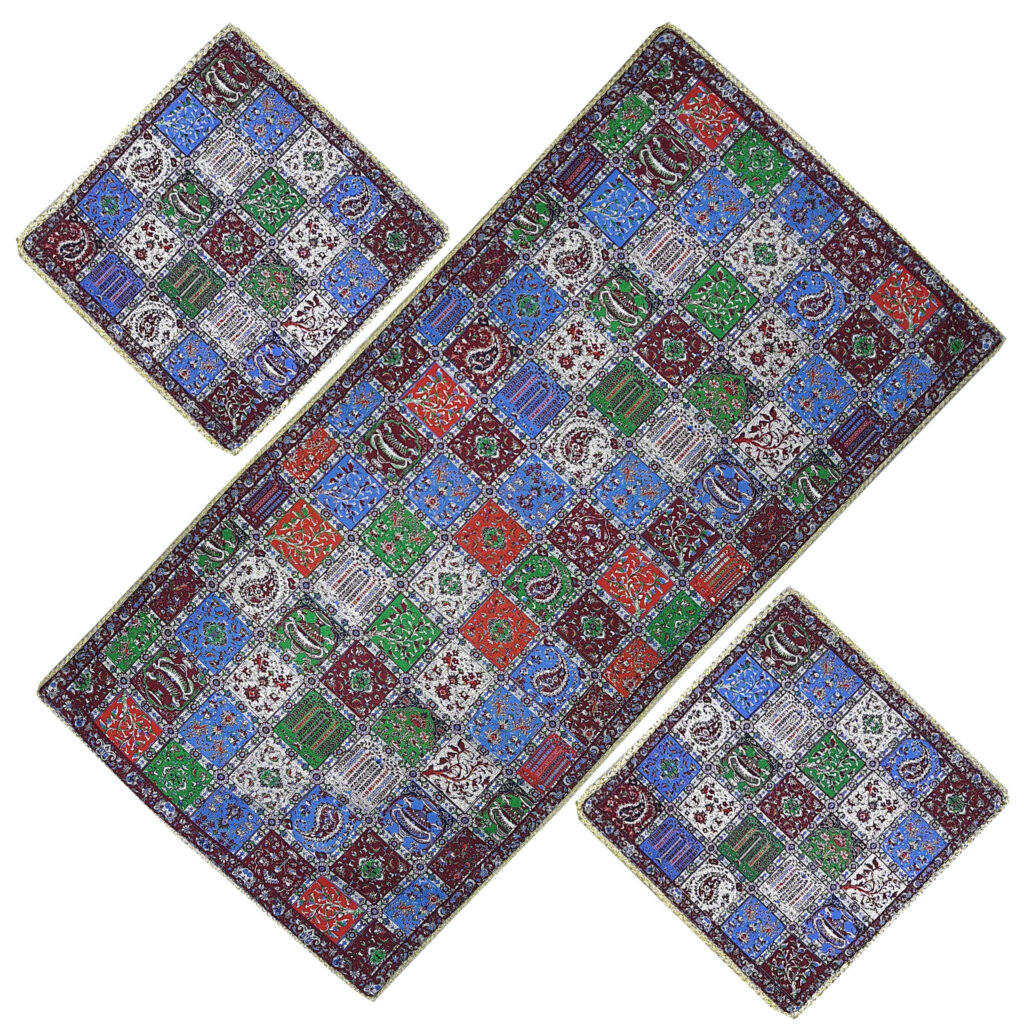 Set de 4 nappes persanes Termeh luxueuses Shahdad