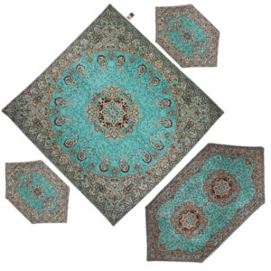 Ensemble de 4 Nappes de Termeh Luxe avec Motif Paisley Persan Karmania