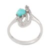 Bague en Argent Persan Plaqué Rhodium pour Femme avec Turquoise de Neyshabur