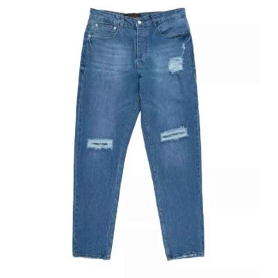Jeans Jambe Droite avec Déchirures – Tenue Sport pour Homme