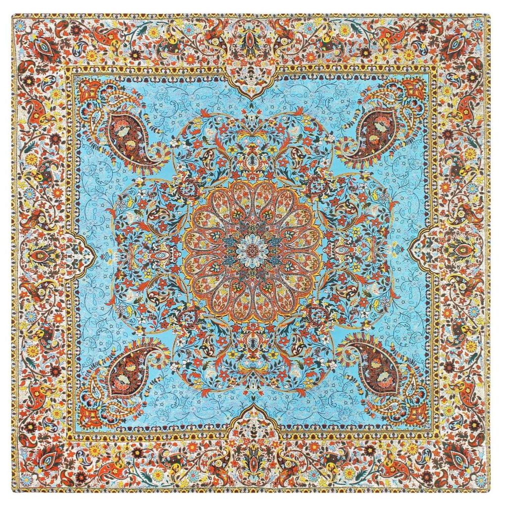 Nappe Termeh Luxueuse à Motif Boteh Iranien Afshari